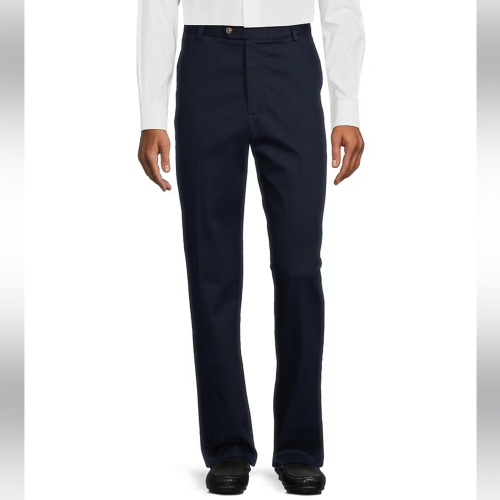 Roundtree & Yorke Men's Dark Blue Dress Pants
